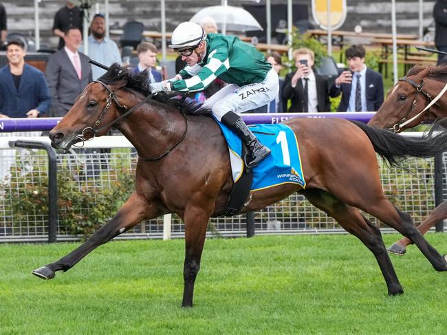 Growing Empire ridden by Mark Zahra wins the Winning Edge Presentations Poseidon Stakes at Flemington Racecourse on September 14, 2024 in Flemington, Australia. (Photo by George Sal/Racing Photos via Getty Images)