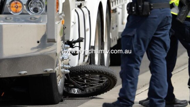 A 49-year-old man from Breakwater died at the scene in Tarneit on Tuesday morning.Picture: Wyndham TV