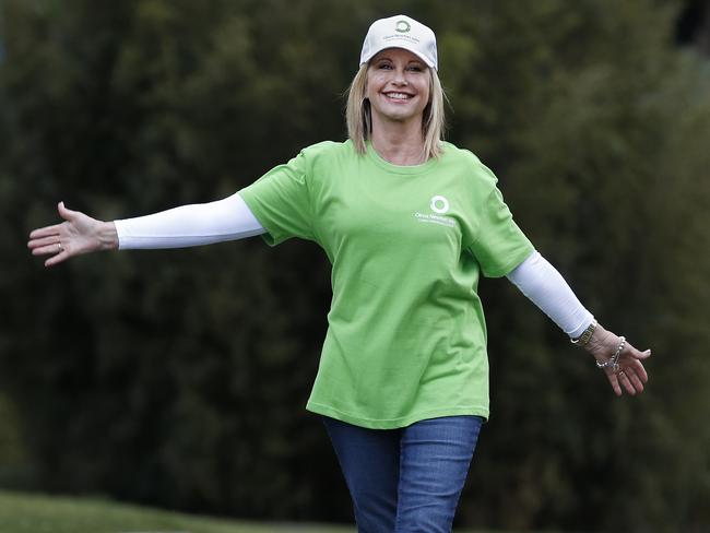 Olivia Newton-John in Melbourne promoting her Wellness Walk to raise funds for her cancer centre. Picture: David Caird