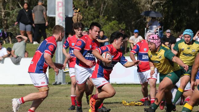 Action galleries of the junior rugby union grand finals, match played at Surfers Paradise Home Ground. Surfers Paradise Dolphins Vs Bond Uni under 18s division. Picture Mike BatterhamAction galleries of the junior rugby union grand finals, match played at Surfers Paradise Home Ground. Surfers Paradise Dolphins Vs Bond pirates under 18s division. Picture Mike Batterham