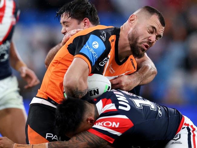 David Klemmer is a senior forward who made less than 100 metres against the Roosters. Picture: Brendon Thorne/Getty Images