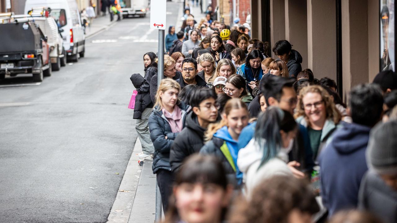 It comes as thousands of fans waited hours to get their hands on tickets both online and in person. Picture: Jake Nowakowski