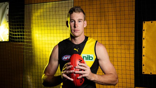 Richmond star Tom Lynch will return to competitive match play in Saturday’s practice game against Geelong. Picture: Mark Stewart