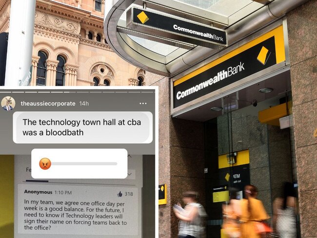 Staff at Commonwealth Bank have unleashed a “bloodbath” after their boss called time on working from home and ordered the bank’s 49,000 employees to return to the office.