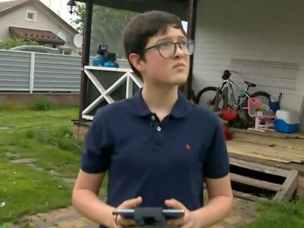 Ukrainian teenager Andrii Pokrasa piloted the drone that led to the destruction of Russian tanks. Picture: Global News