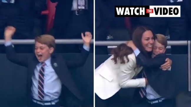 Prince George celebrates with Will and Kate at Euro 2020 final