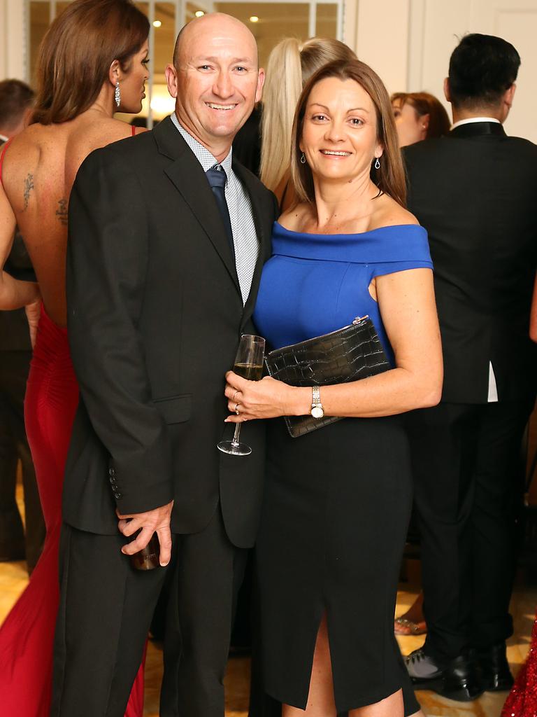 Heath and Sally Powell at the Miss World Australia crowning at Palazzo Versace, Gold Coast. Picture: Richard Gosling/AAP