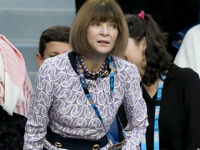 Anna Wintour is in Melbourne for the Australian Open and has already dazzled onlookers with her immaculate styling. Picture: AAP