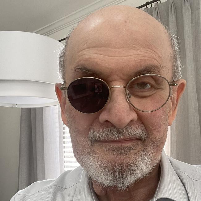 Salman Rushdie tweeted this image of himself after his attack. Picture: Twitter