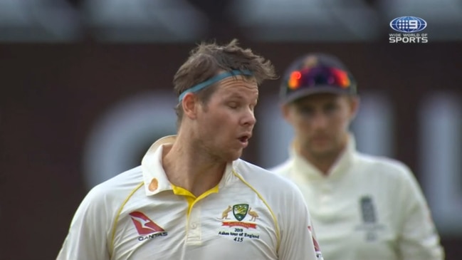 Steve Smith rocked by Stokes bouncer to the helmet