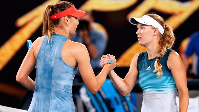 There is no love lost between Maria Sharapova and Caroline Wozniacki. Picture: AFP Photo 