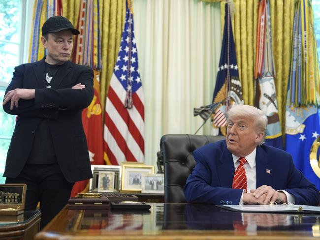 President Donald Trump speaks during a news conference with Elon Musk in the Oval Office of the White House, Friday, May 30, 2025, in Washington. (AP Photo/Evan Vucci)