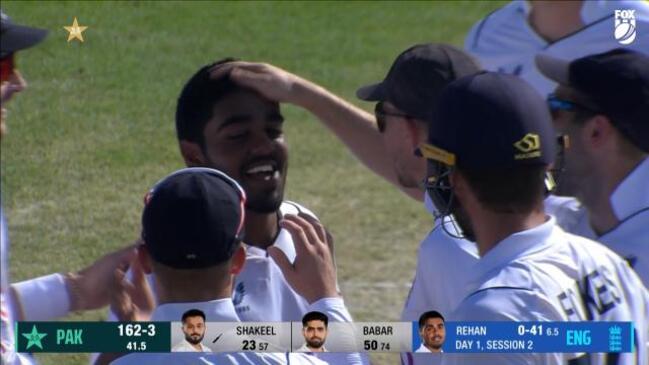 England’s youngest ever test player grabs a wicket