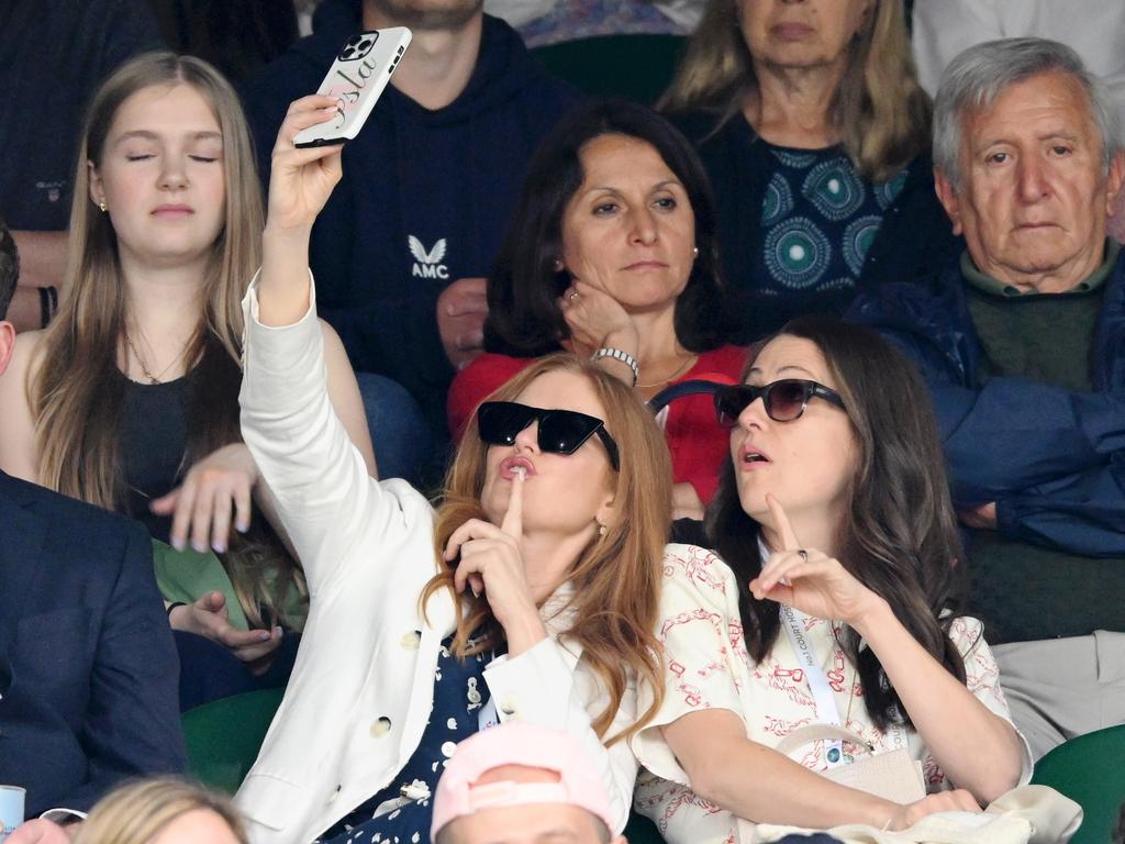 A bubbly Isla Fisher enjoys the fun of Wimbledon. Picture: Karwai Tang/WireImage