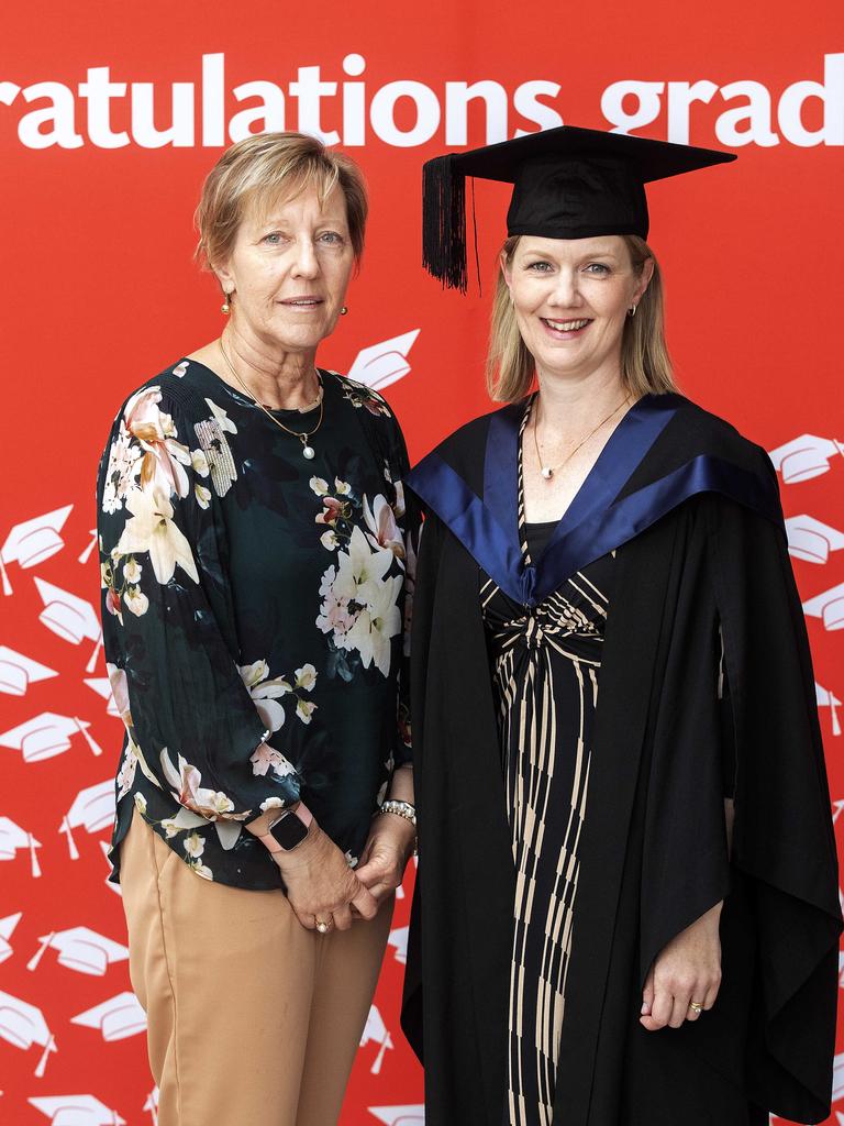 UTAS Graduations, Angela Gibbons and Belinda Dooley at Hobart. Picture Chris Kidd