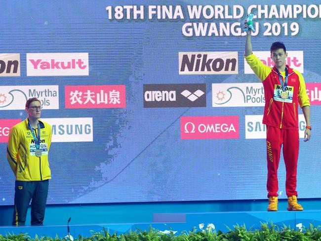 Mack Horton staged a silent protest when Sun Yang was allowed to compete at the 2019 World Championships. Picture: Getty Images