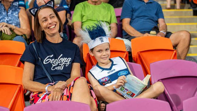 Fans at the Gold Coast Suns vs Geelong Cats Round 10 AFL match at TIO Stadium. Picture: Pema Tamang Pakhrin