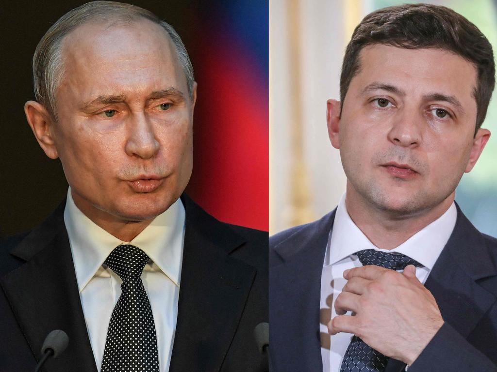 The White House has urged Ukraine's President Volodymyr Zelensky to express willingness to negotiate with Vladimir Putin. Picture: AFP