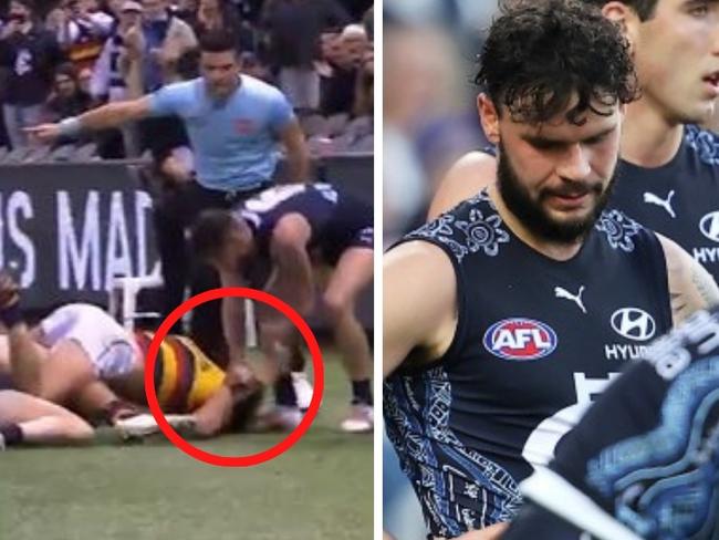 Williams is in hot water over this incident (Credit: Getty/Fox Footy)