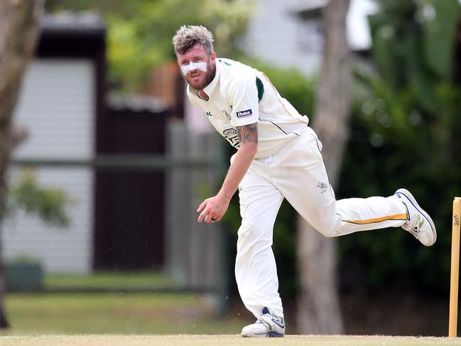 Queens fast bowler Sam Winton. Picture: Richard Gosling