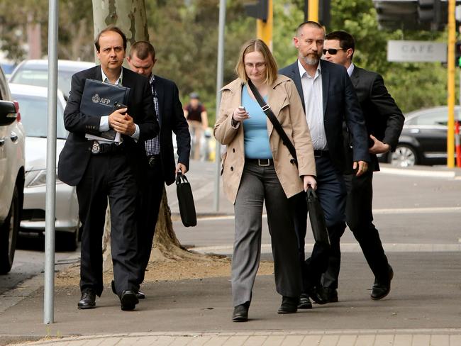 Australian Federal Police conduct a raid on the Australian Workers’ Union building in Melbourne. Picture: Stuart McEvoy/The Australian