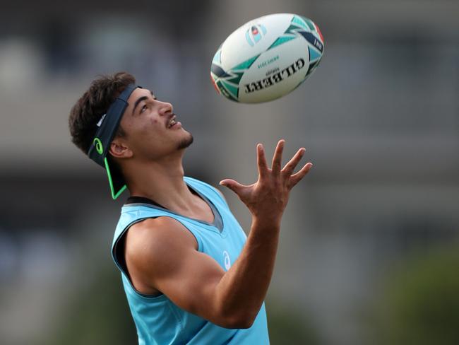 Jordan Petaia at Wallabies training. Picture: Getty Images