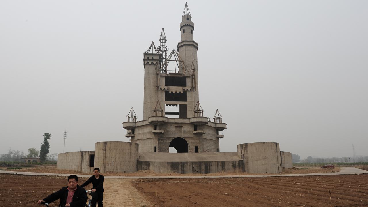 The abandoned theme-park called ‘Wonderland’ located outside Beijing. This could have been the main attraction, a Disney-style castle. Picture: Tormod Sandtorv/Flickr