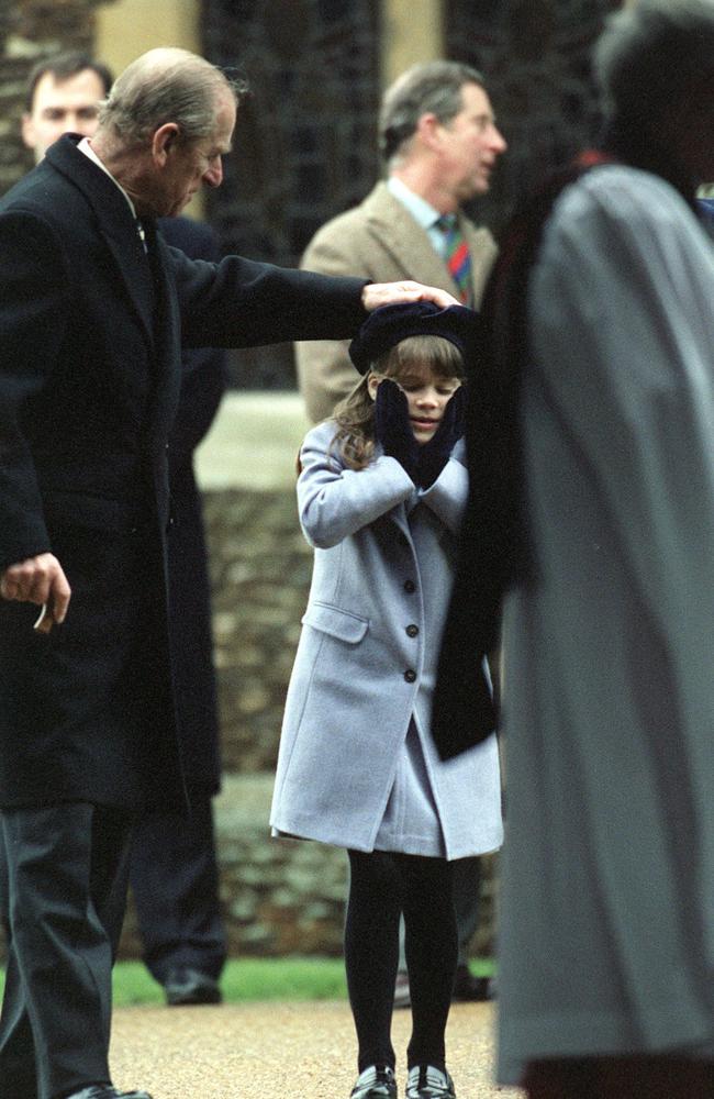 Eugenie uploaded this old photo of herself as a young girl, with her grandpa Prince Philip. Picture: Tim Graham Photo Library via Getty Images