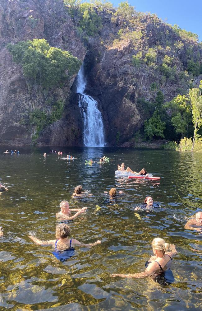 About 80 people were said to be swimming at Wangi Falls on Monday when the attack happened. Picture: Darren Dans