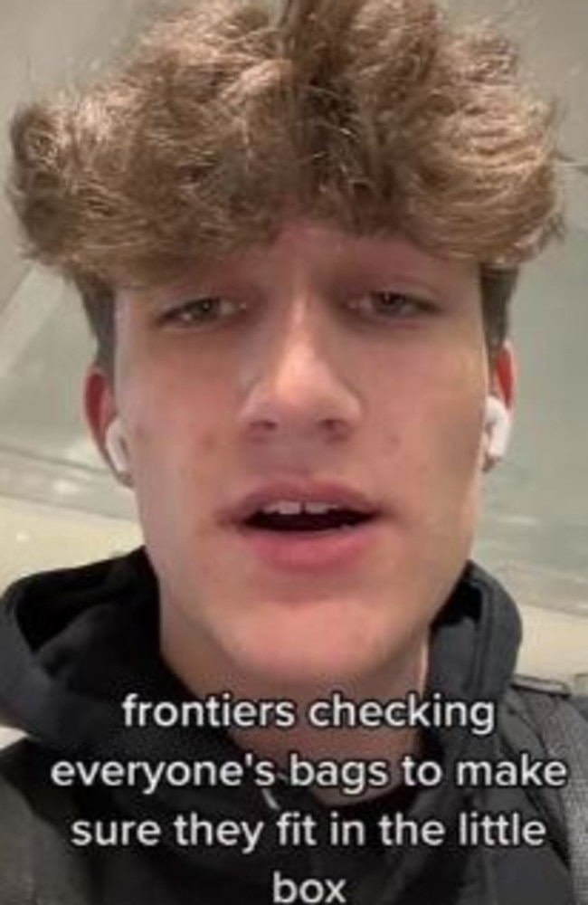 The man warned that the airline was checking carry-on luggage. Picture: TikTok.com/cubsracingsociety