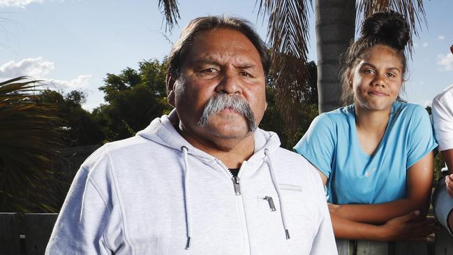 HOLD SEE COURIER MAIL PIC DESK. WORDS DAN KNOWLESCherbourg Local Elder and School teacher Bevan Costello at home with his grandchildren. Photo Lachie Millard