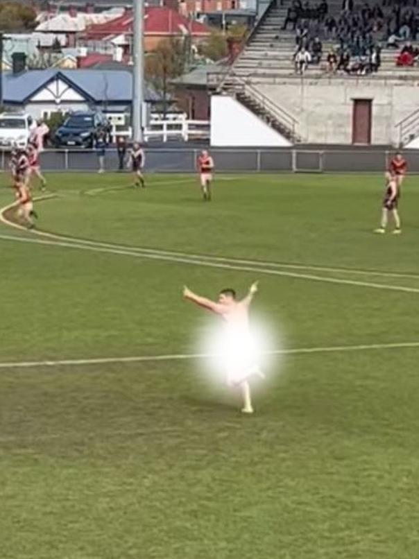 The man waved his arms around as he ran. Picture: Facebook