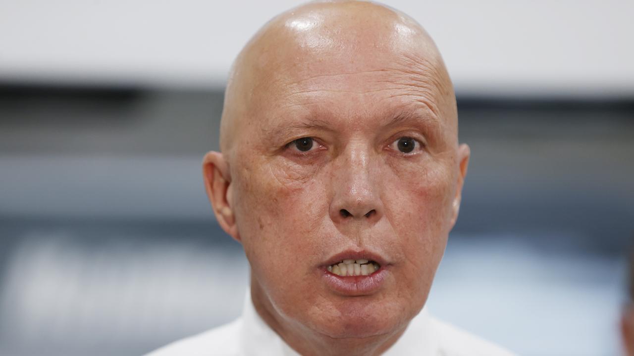 Defence Minister Peter Dutton said new missiles would be a “key pillar” in “shaping, deterring and if necessary, responding to protect Australia’s interests in a strategically complex environment”. Picture: Lachie Millard