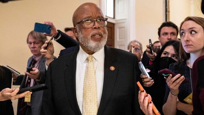 Committee Chairman Rep. Bennie Thompson speaks to reporters as he departs the final meeting of the House Select Committee. Picture: Getty Images via AFP.