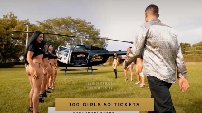 Tickets cost a whopping $US4500 ($A6200). Picture: Sex island