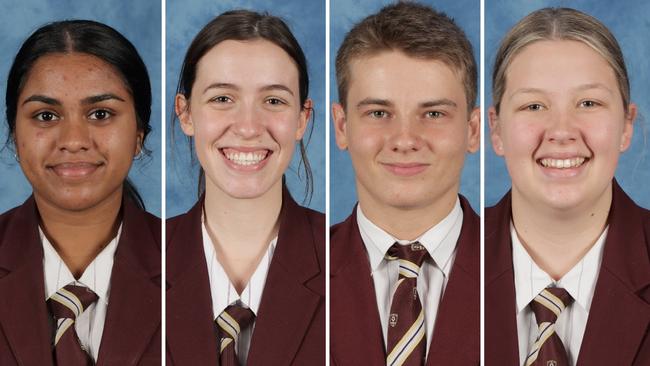 St Peters Lutheran College Springfield vice captains Purvie D and Lauren J and captains Joel L and Lucinda G. Pictures: Supplied