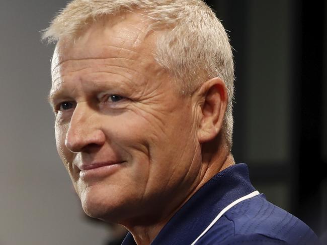 MELBOURNE, AUSTRALIA - NOVEMBER 28: Stephen Wells, Recruiting Manager of the Cats speaks to the media during the 2019 NAB AFL Draft at Marvel Stadium on November 28, 2019 in Melbourne, Australia. (Photo by Dylan Burns/AFL Photos via Getty Images)