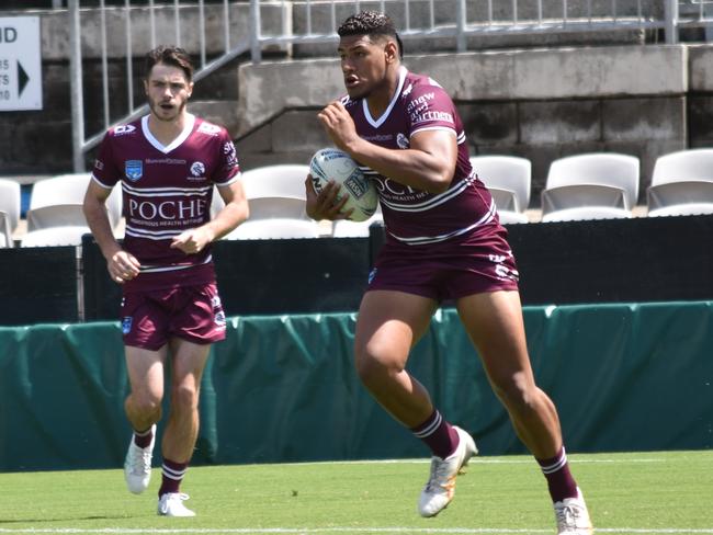 Simione Laiafi charges at the line from the opening kick-off. Picture: Sean Teuma