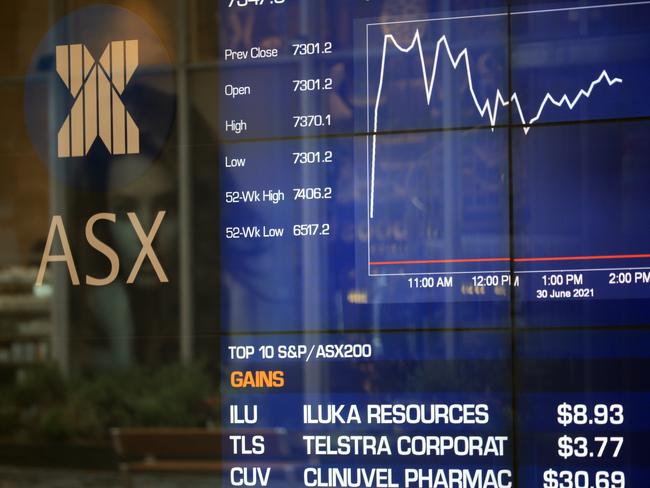 SYDNEY, AUSTRALIA - NewsWire Photos JUNE 30, 2021 - The Australian Stock Exchange on the last day of the 20-21 Financial Year.Picture: NCA NewsWire / Christian Gilles