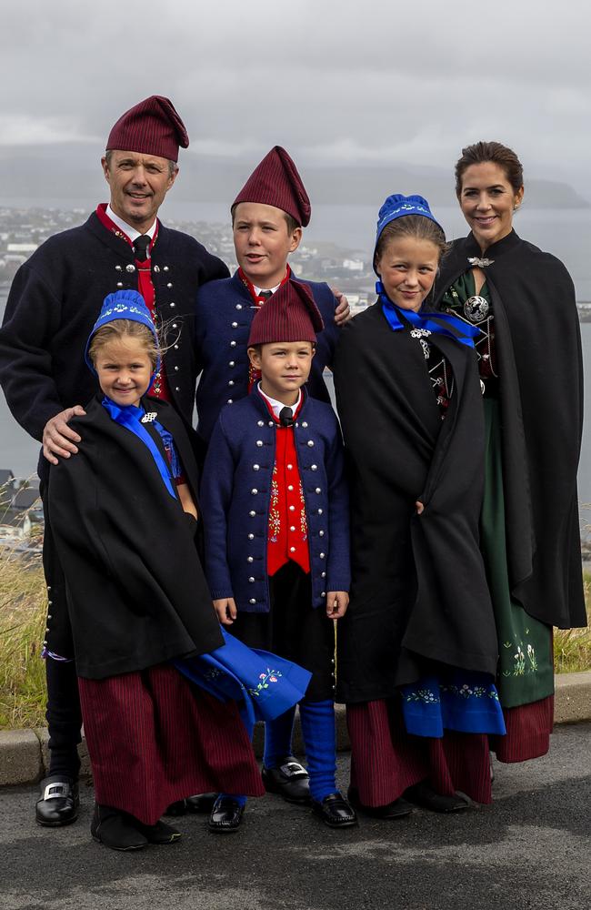 In the summer of 2018, the family travels to the Faroe Islands and don traditional dress. Picture: Ole Jensen/Corbis via Getty Images