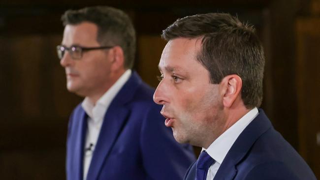 Victorian Premier Daniel Andrews (left) and Liberal leader Matthew Guy. Picture: Ian Currie