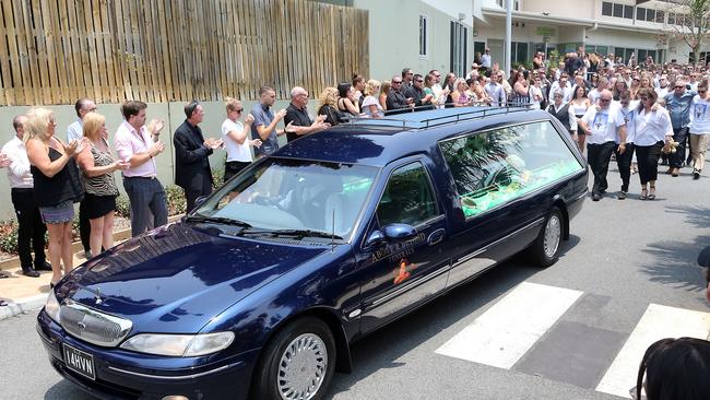 The funeral drew a massive crowd. Picture: AAP Image/Richard Gosling