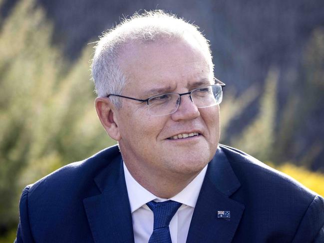 PORTLAND, VICTORIA, AUSTRALIA - NewsWire Photos MARCH 19, 2021.The Hon. Scott Morrison MP Prime Minister visits the Portland Aluminium smelter, to announce funding. PM Scott Morrison. Picture: NCA NewsWire / Nicole Cleary