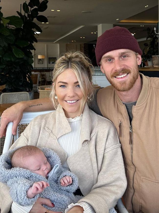 Sam Frost and Jordie Hansen with their son Ted. Picture: Instagram