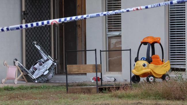 The home where Sophia was allegedly killed remained a crime scene on Thursday.
