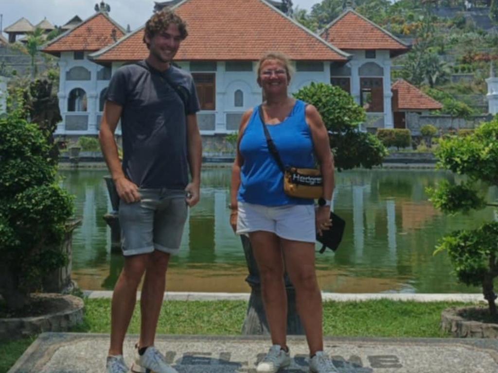 Sidney Van den Abeele is stuck in Bali but his mum Anita Vereecke was able to get home to Belgium.