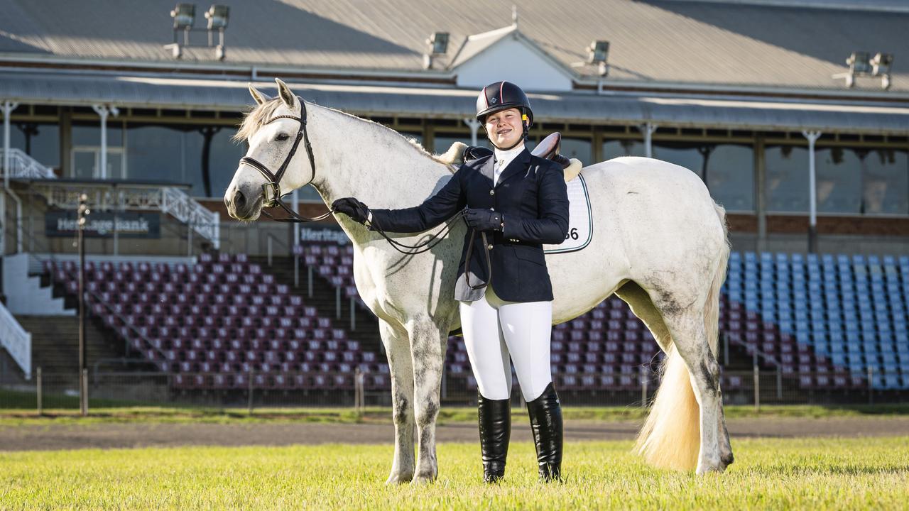 National Working Equitation champion Ellie Stenzel with her six-year-old connemara Costalota Tiggy Winkle at Toowoomba Showgrounds, Thursday, December 12, 2024. Picture: Kevin Farmer