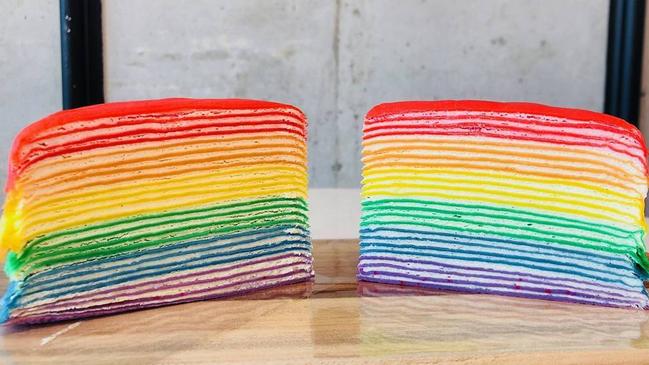 Signature rainbow crepes at JC &amp; Co in Strathfield.