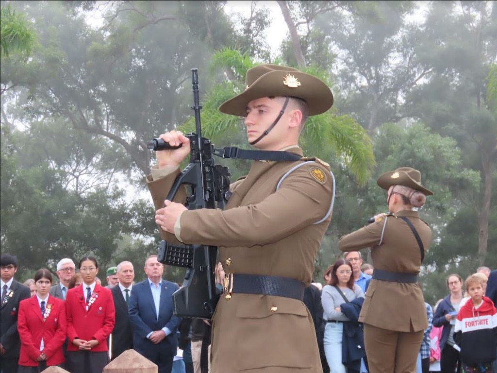 Anzac Day morning service at Toowong, Brisbane. Picture: Molly Snaylam