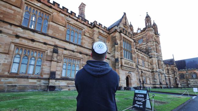 Jewish Sydney University student at the Quadrangle.